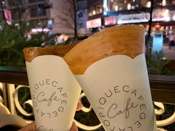 Gelato Pique Cafe ジェラートピケカフェ のサクサクもちもちなバターとお砂糖のクレープ 池ぶく郎